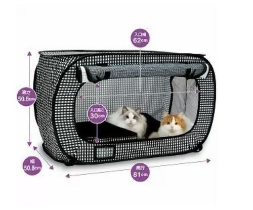 猫壱 ポータブルケージとトイレのセット 黒(1セット) ペット ペット用品 ネコ 旅行 車 おでかけ ピクニック