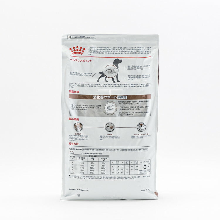 【2個セット】 ロイヤルカナン 療法食 犬 消化器サポート 高繊維 8kg 食事療法食 犬用 いぬ ドッグフード ペットフード
