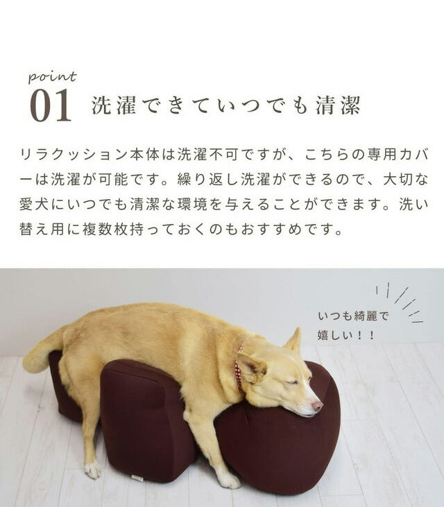 アロン化成 リラクッション L ベージュカバーセット 日本製 国産 足腰 犬 立位保持 撥水カバー ブラウン