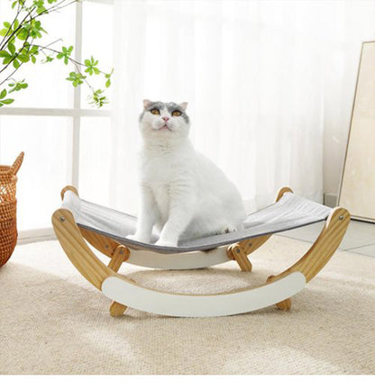 ペティファーム ゆりかご ハンモック 木製ベッド ペット用 木製ハンモック 犬用 猫用 ベッド 木製ベッド Petifam