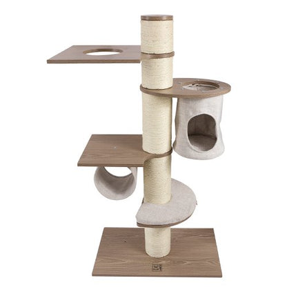 M-PETS エムペッツ レオナルド キャットタワー 猫タワー キャットハウス 据え置き 省スペース 爪とぎ 登れる 猫用 ねこ用