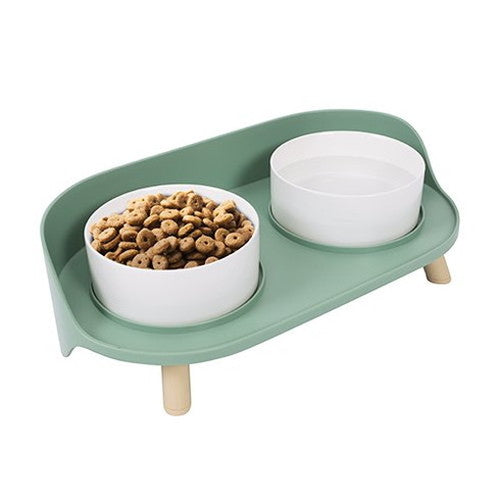 M-PETS エムペッツ 陶器製 スタンド付 ダブルボウル 食器 耐熱 食洗器可 食器台 犬用 猫用 ペット用