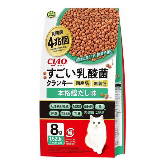 【2個セット】 CIAO すごい乳酸菌クランキー 本格鰹だし味 190g×8袋 x2