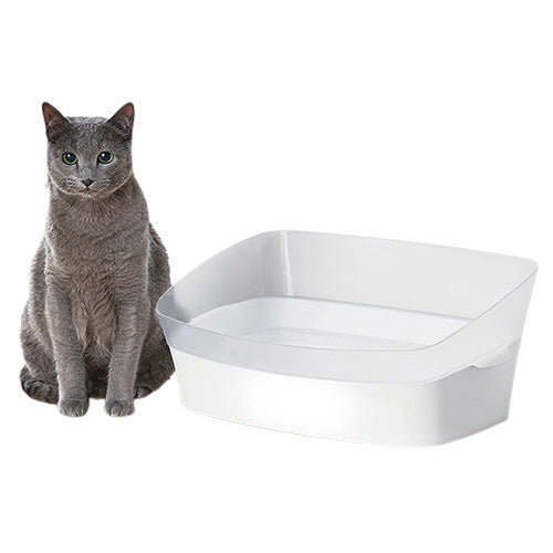 ボンビアルコン しつけるトイレ クリアキャット S 猫トイレ 猫用トイレ スコップ付 半透明 お手入れ簡単 お掃除簡単 洗える 砂が飛び散らない 猫砂 ねこ砂 ネコ用