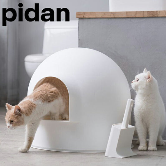PIDAN 猫用トイレ スノードーム ホワイト キャットトイレ 猫用 トイレ 大型 ドーム型 おしゃれ インテリアに馴染む 飛び散り防止 飛び散らない スコップ付 ピダン