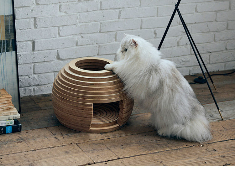 フランスペット ねこハウス まり PE05 ボール型のユニークな猫ハウス キャットハウス ペットハウス ペット家具 フランスベッド(代引不可)